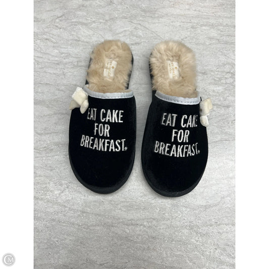 Slippers Designer By Kate Spade In Black & Cream