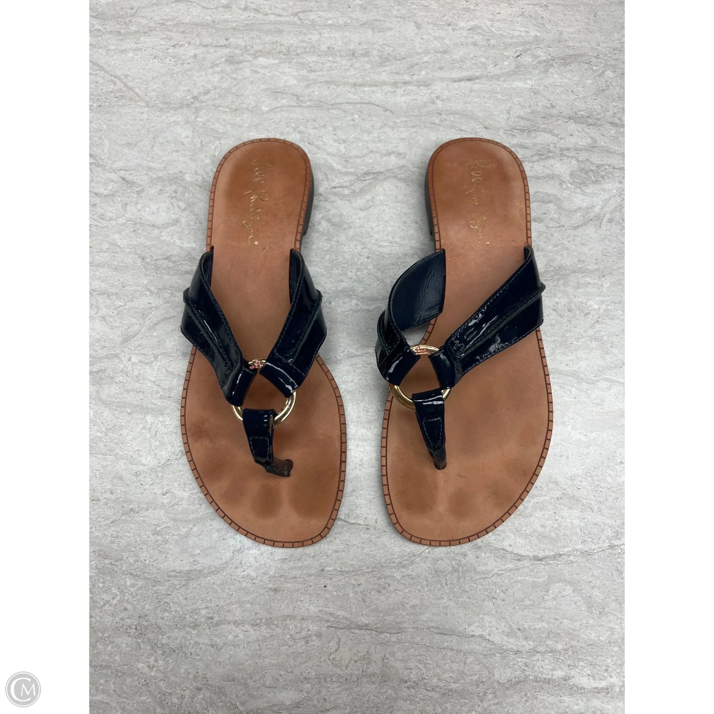 Sandals Designer By Lilly Pulitzer In Navy, Size: 6