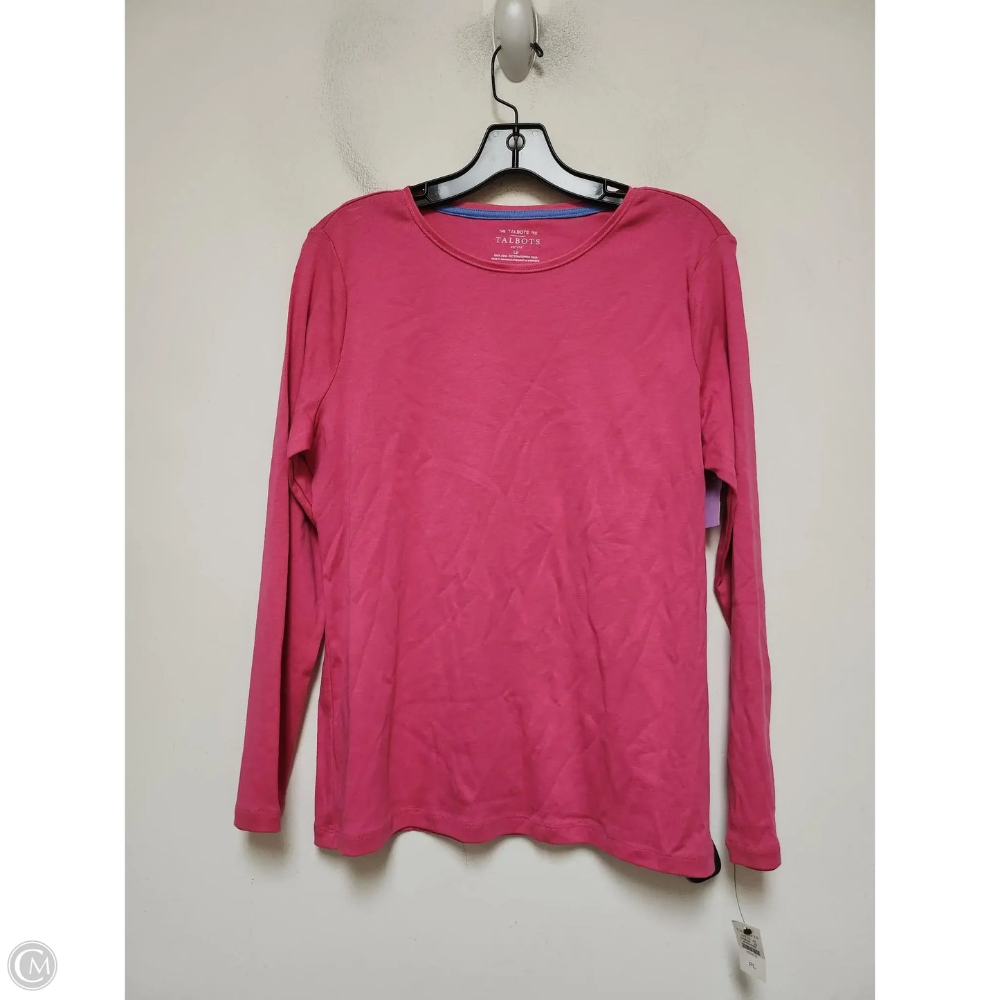 Top Long Sleeve Basic By Talbots In Pink, Size: L