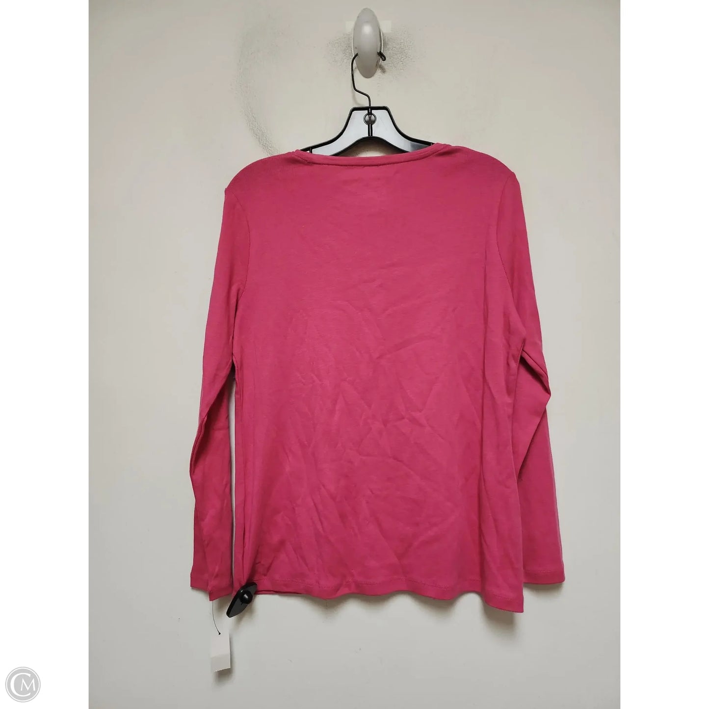 Top Long Sleeve Basic By Talbots In Pink, Size: L