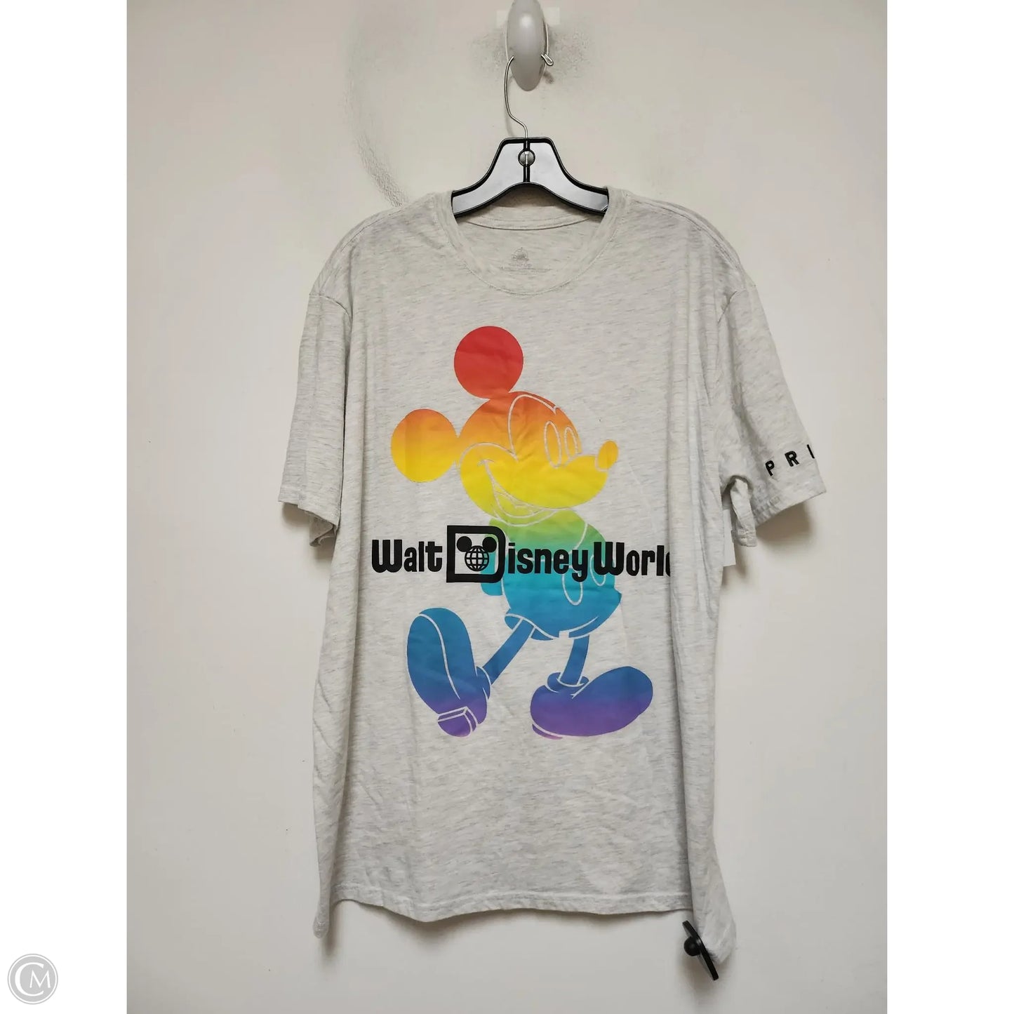 Top Short Sleeve Basic By Walt Disney In Rainbow Print, Size: L