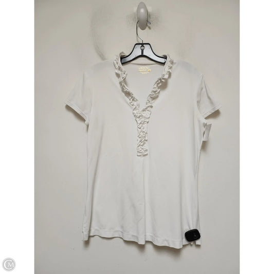 Top Short Sleeve Designer By Lilly Pulitzer In White, Size: M