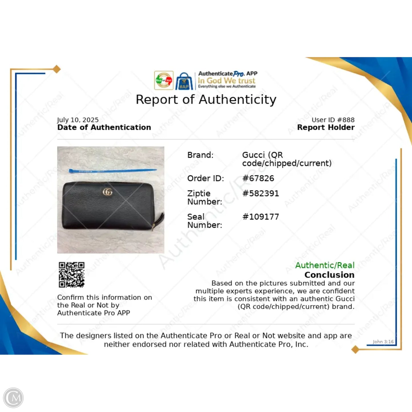 Wallet Luxury Designer By Gucci, Size: Medium