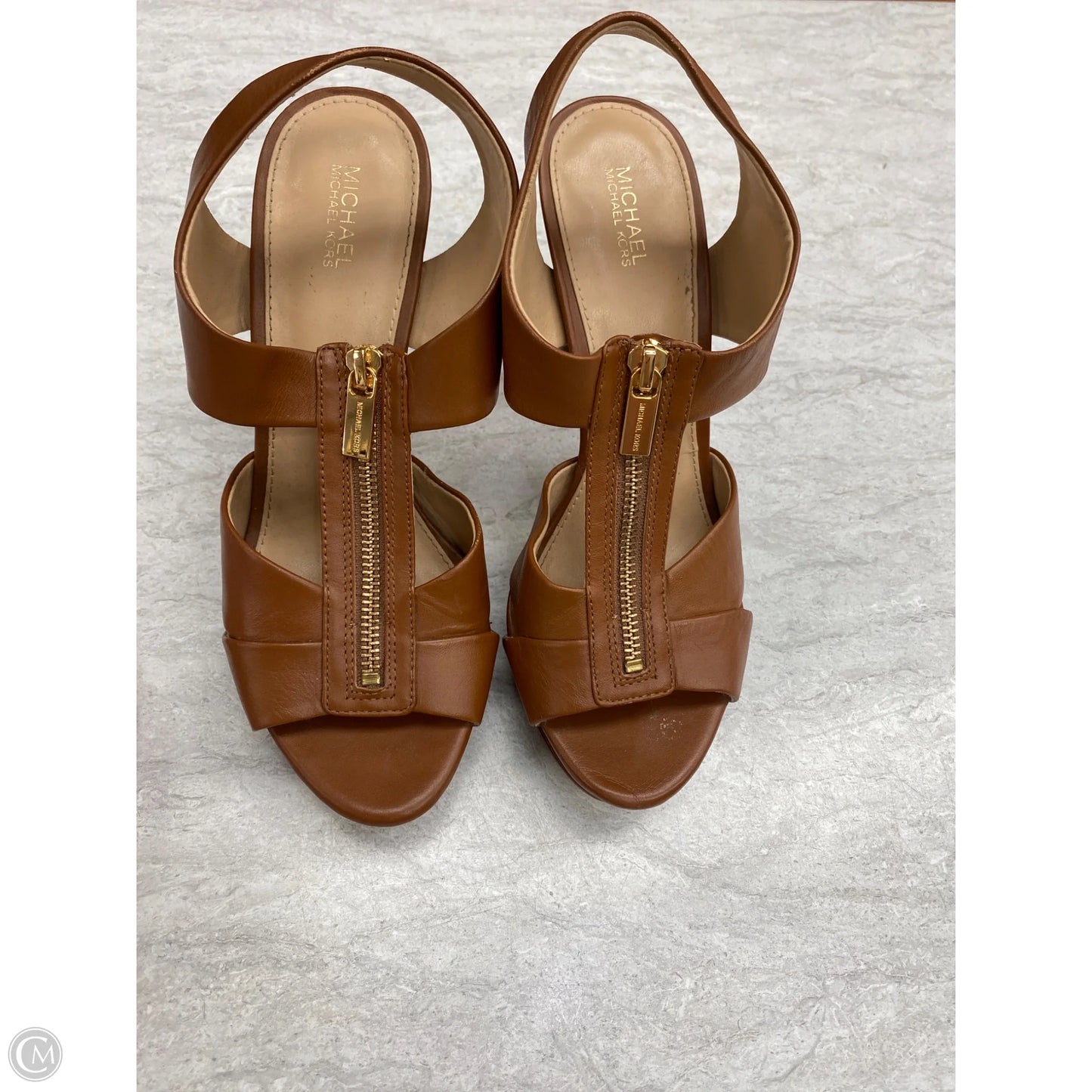 Sandals Heels Block By Michael By Michael Kors In Brown, Size: 8.5