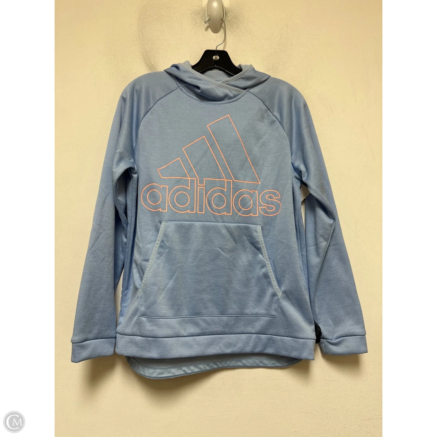 Sweatshirt Hoodie By Adidas In Blue & Orange, Size: M