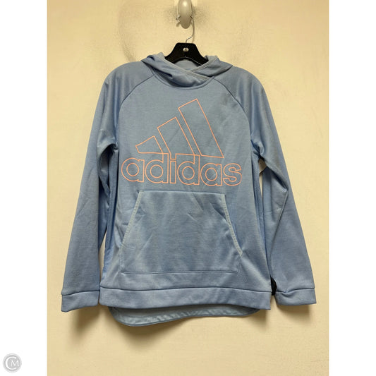 Sweatshirt Hoodie By Adidas In Blue & Orange, Size: M