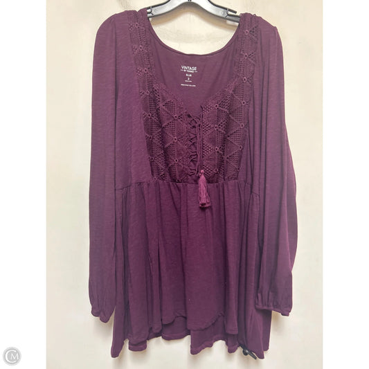 Top Long Sleeve By Torrid In Purple, Size: 2x