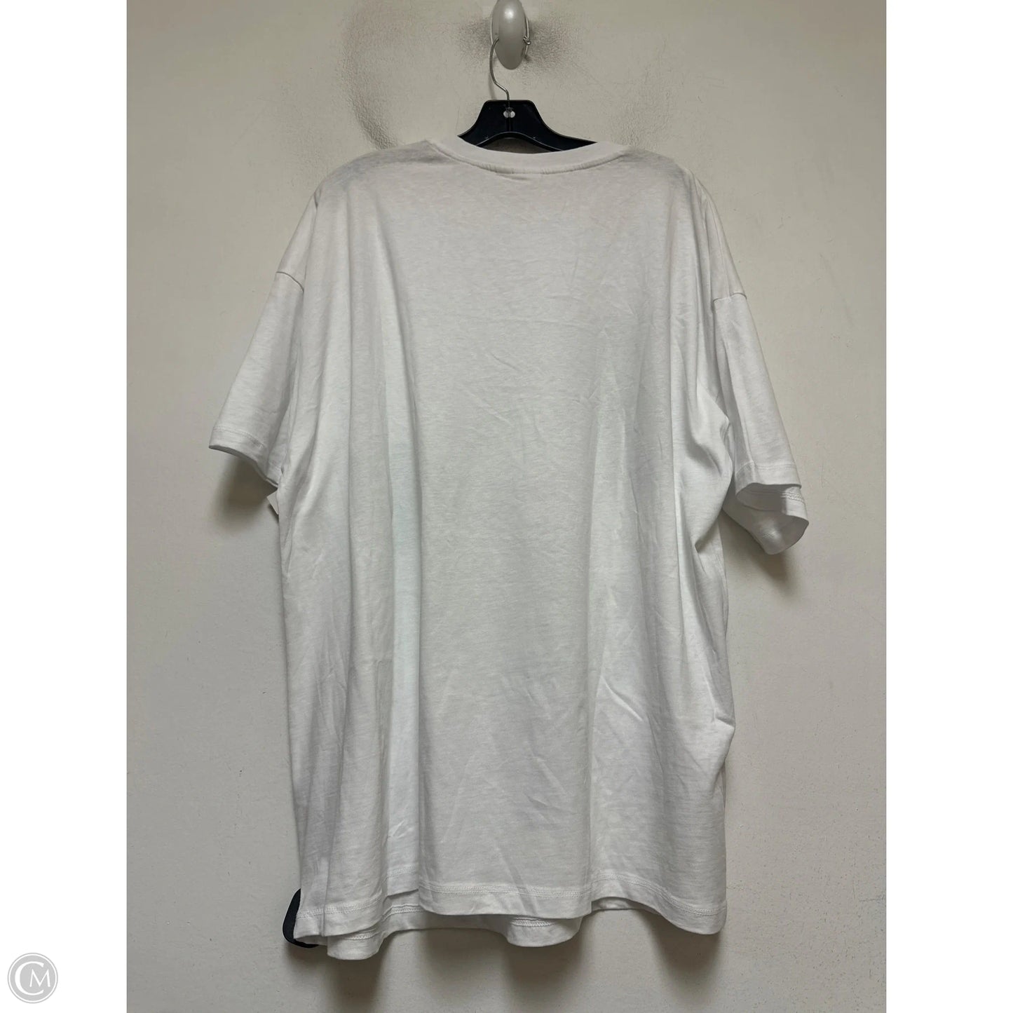 Top Short Sleeve By Walt Disney In Green & White, Size: Xl