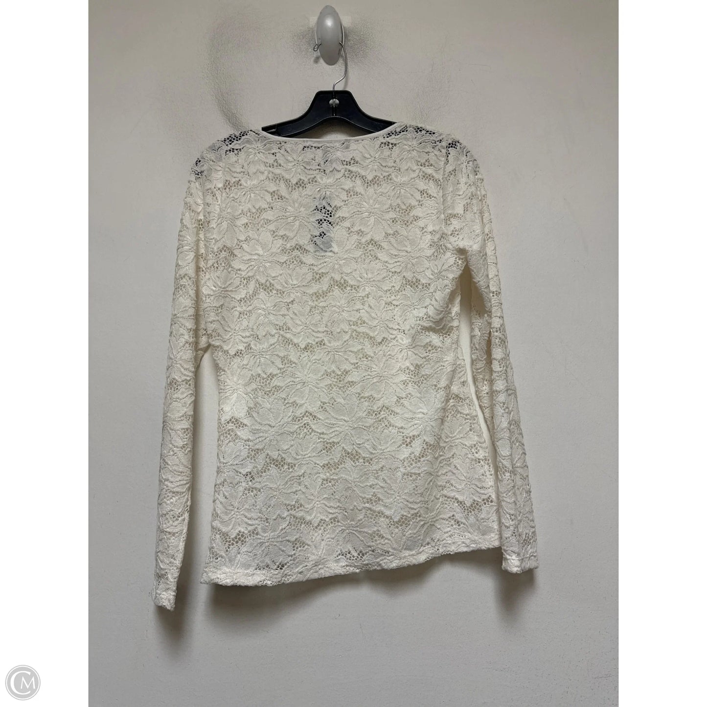 Top Long Sleeve By White House Black Market In Cream, Size: S