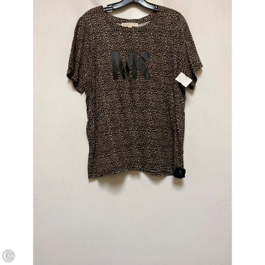 Top Short Sleeve By Michael By Michael Kors In Animal Print, Size: Xl