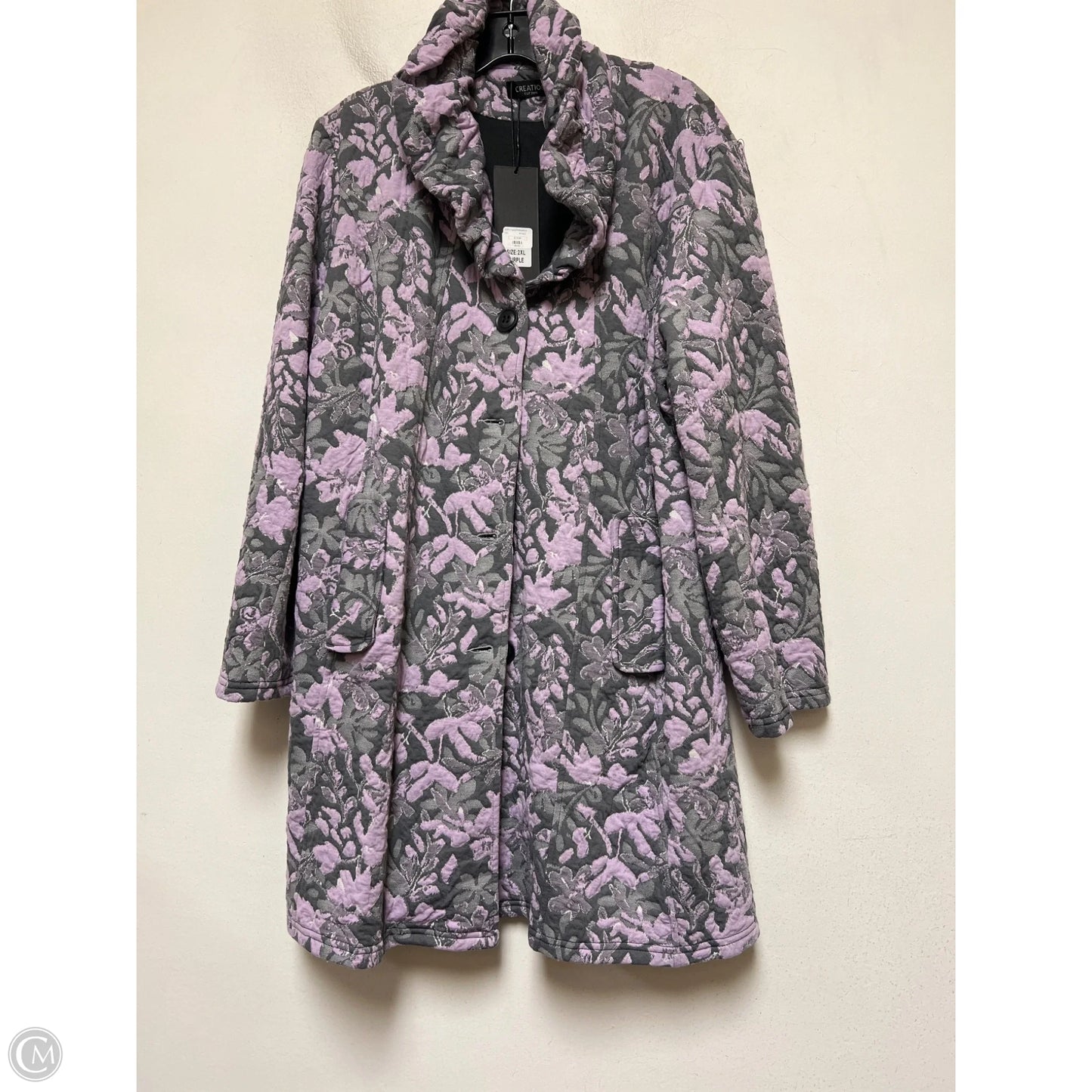 Jacket Other By Clothes Mentor In Grey & Purple, Size: 2x
