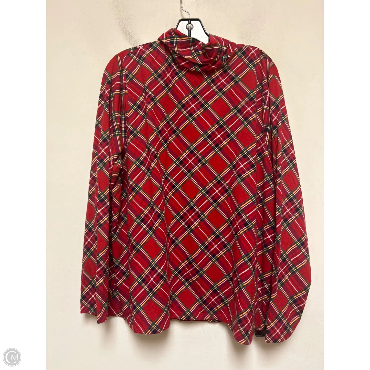 Top Long Sleeve By Talbots In Plaid Pattern, Size: 3x