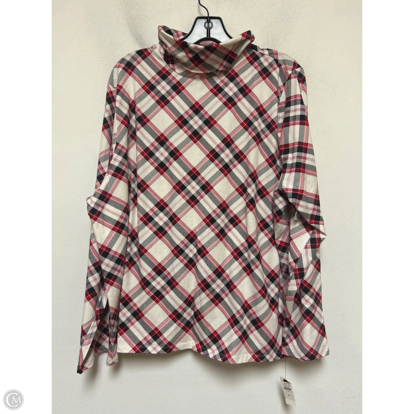 Top Long Sleeve By Talbots In Plaid Pattern, Size: 3x