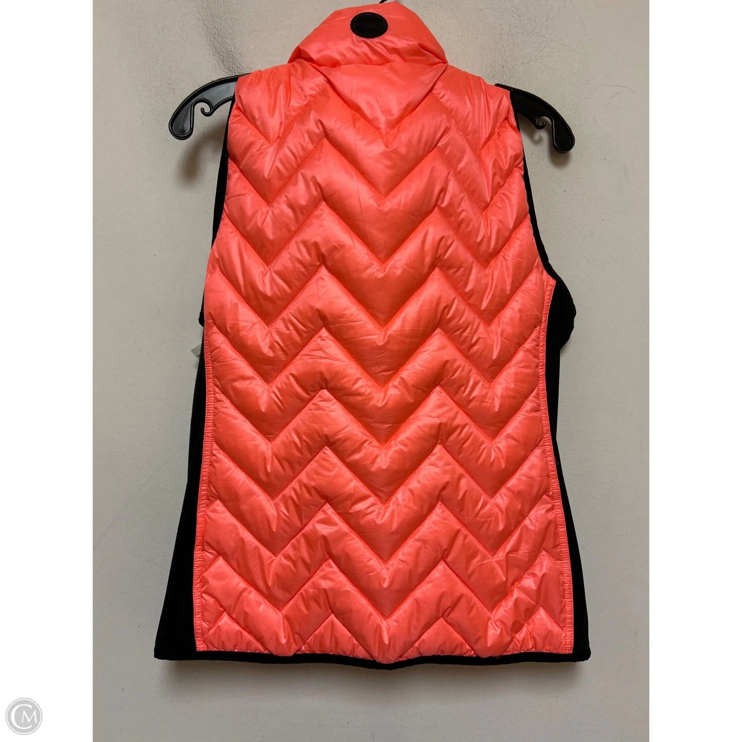 Vest Puffer & Quilted By Calvin Klein Performance In Black & Orange, Size: M