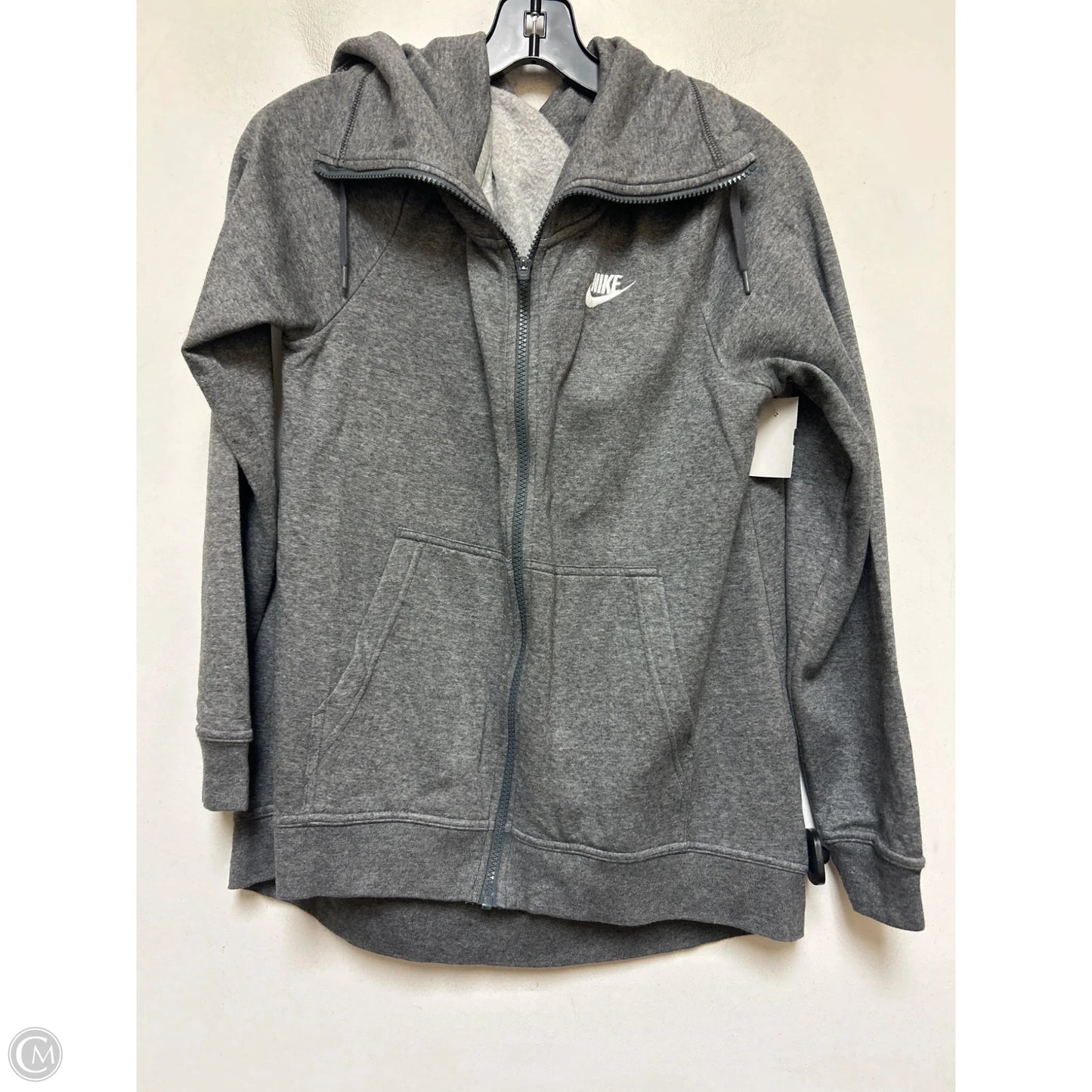 Athletic Jacket By Nike Apparel In Grey, Size: S