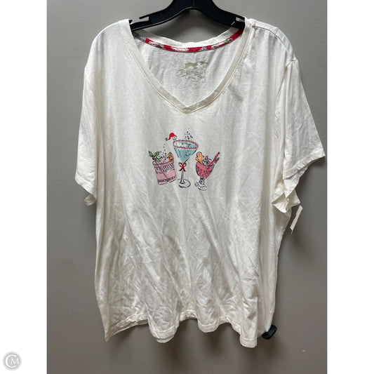 Top Short Sleeve By Coral Bay In Cream, Size: 3x