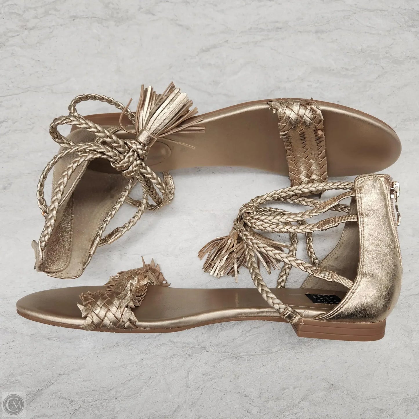 Sandals Flats By White House Black Market In Gold, Size: 9