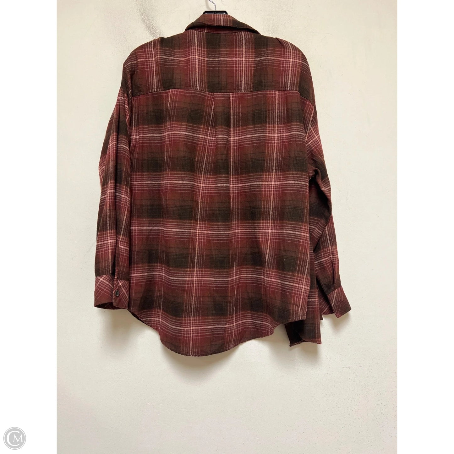 Top Long Sleeve By Wild Fable In Plaid Pattern, Size: S