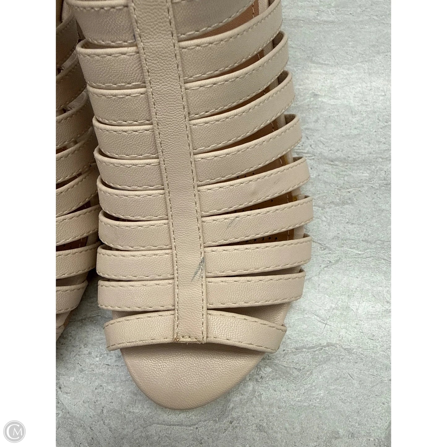 Sandals Heels Kitten By Comfortview In Beige, Size: 7.5