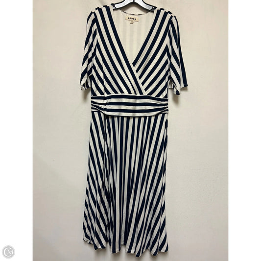 Dress Casual Midi By Boden In Striped Pattern, Size: L