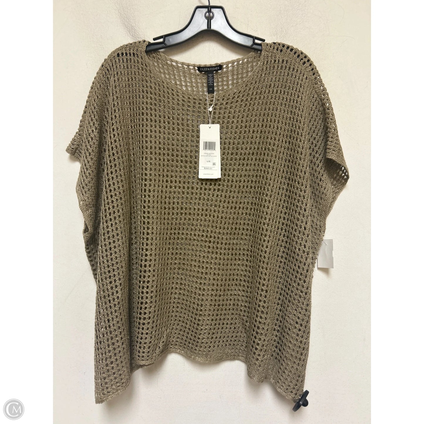Top Short Sleeve By Eileen Fisher In Tan, Size: L