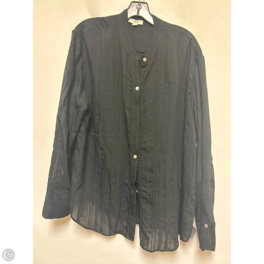 Top Long Sleeve By Vince In Black, Size: L