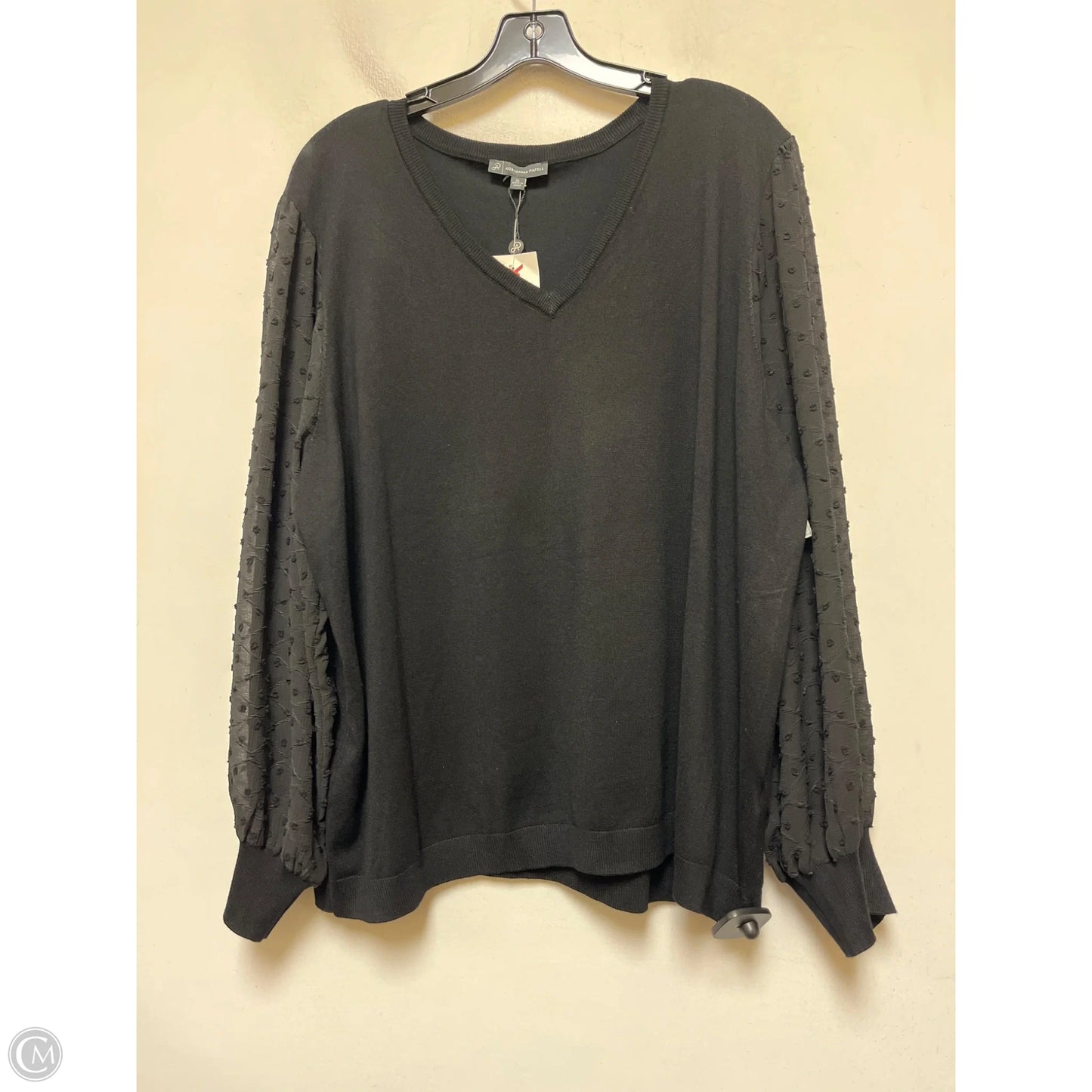 Top Long Sleeve By Adrianna Papell In Black, Size: 2x