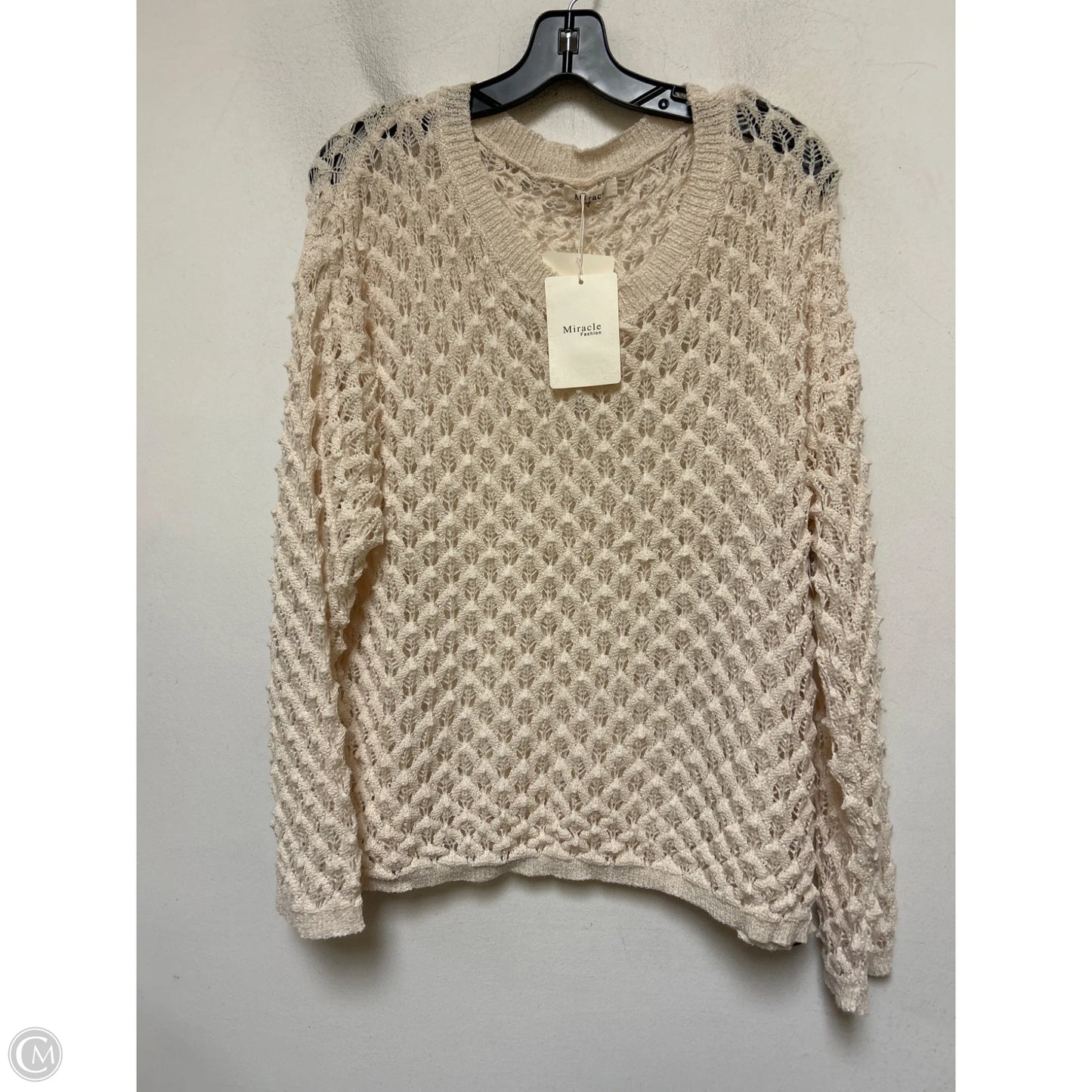 Sweater By Miracle In Cream, Size: L