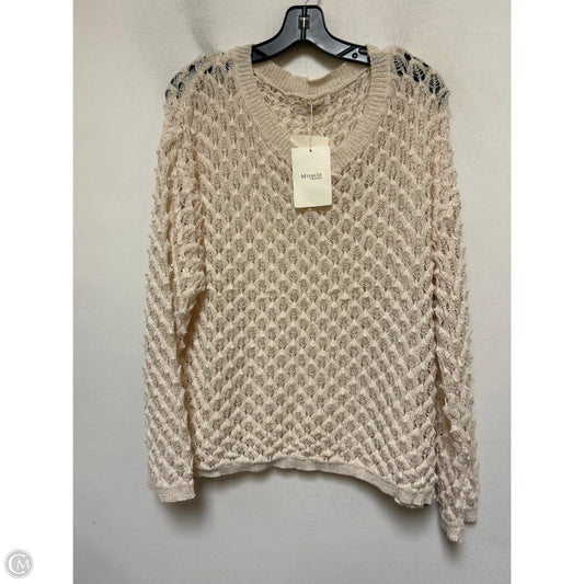 Sweater By Miracle In Cream, Size: L