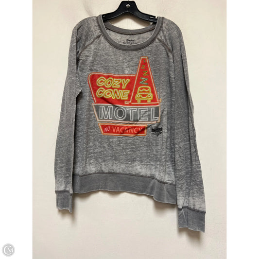 Top Long Sleeve By Disney In Grey & Red, Size: Xl