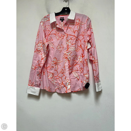 Top Long Sleeve By Talbots In Orange & Pink, Size: Xl