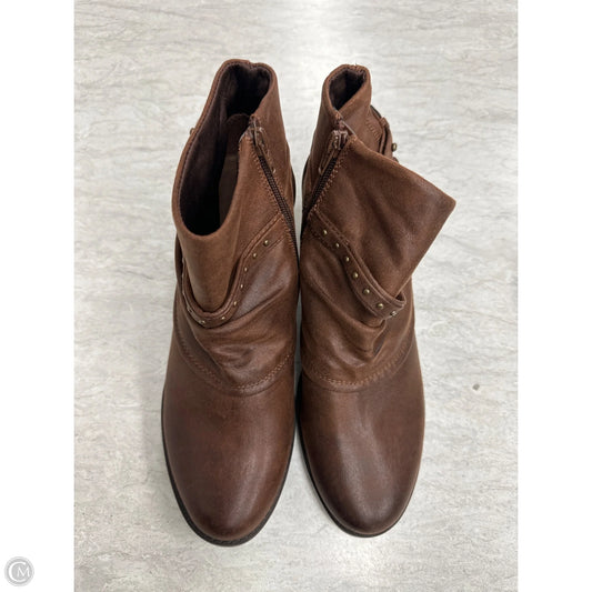 Boots Ankle Heels By Bare Traps In Brown, Size: 10