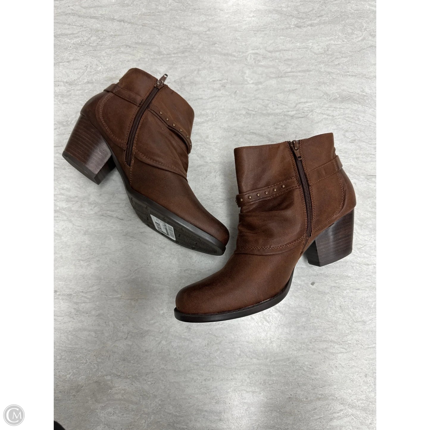 Boots Ankle Heels By Bare Traps In Brown, Size: 10