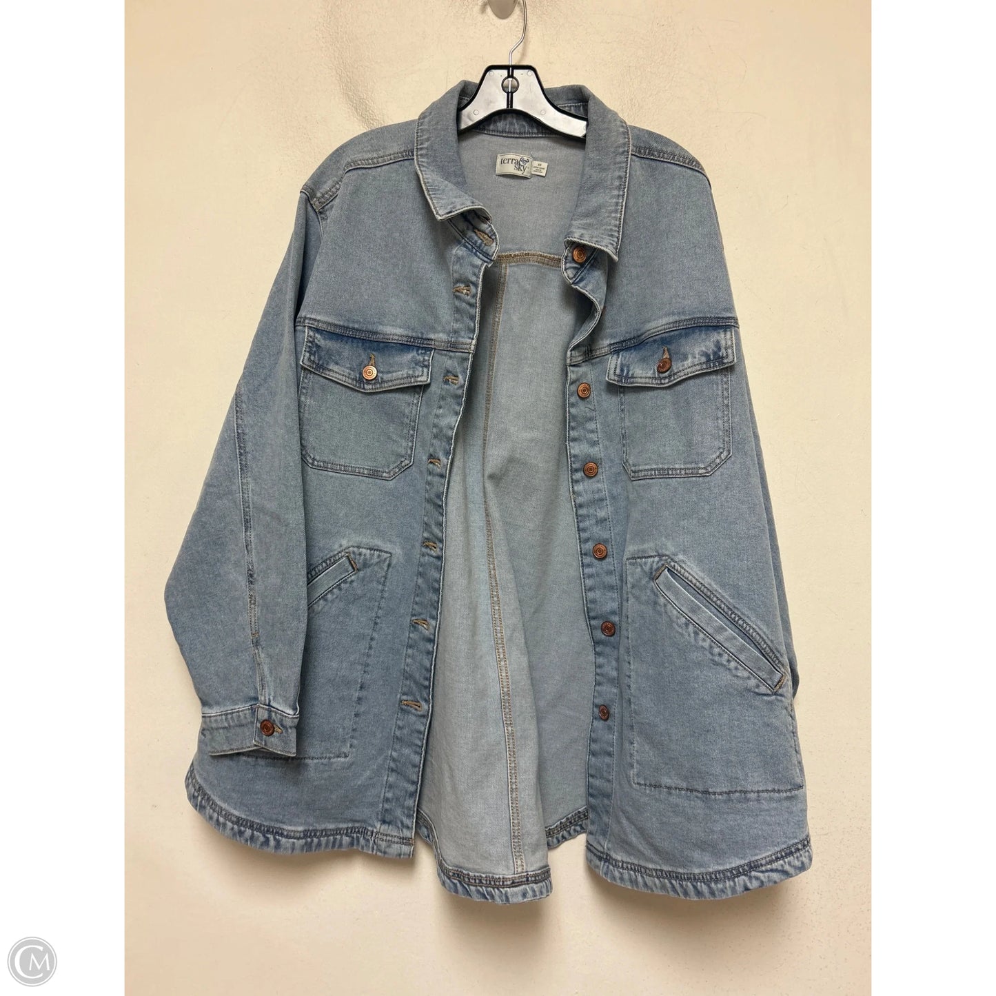 Jacket Denim By Terra & Sky In Blue Denim, Size: 2x