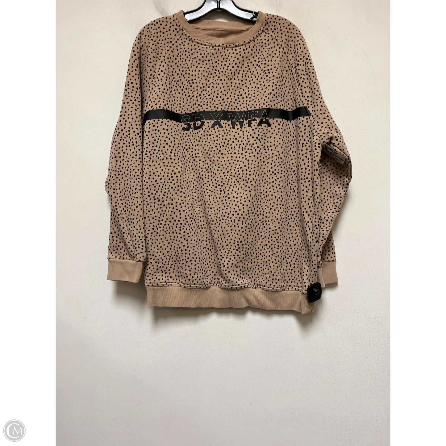 Sweatshirt Crewneck By Clothes Mentor In Black & Tan, Size: M