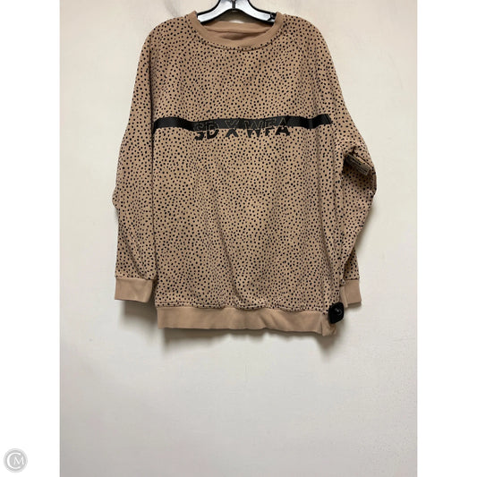 Sweatshirt Crewneck By Clothes Mentor In Black & Tan, Size: M