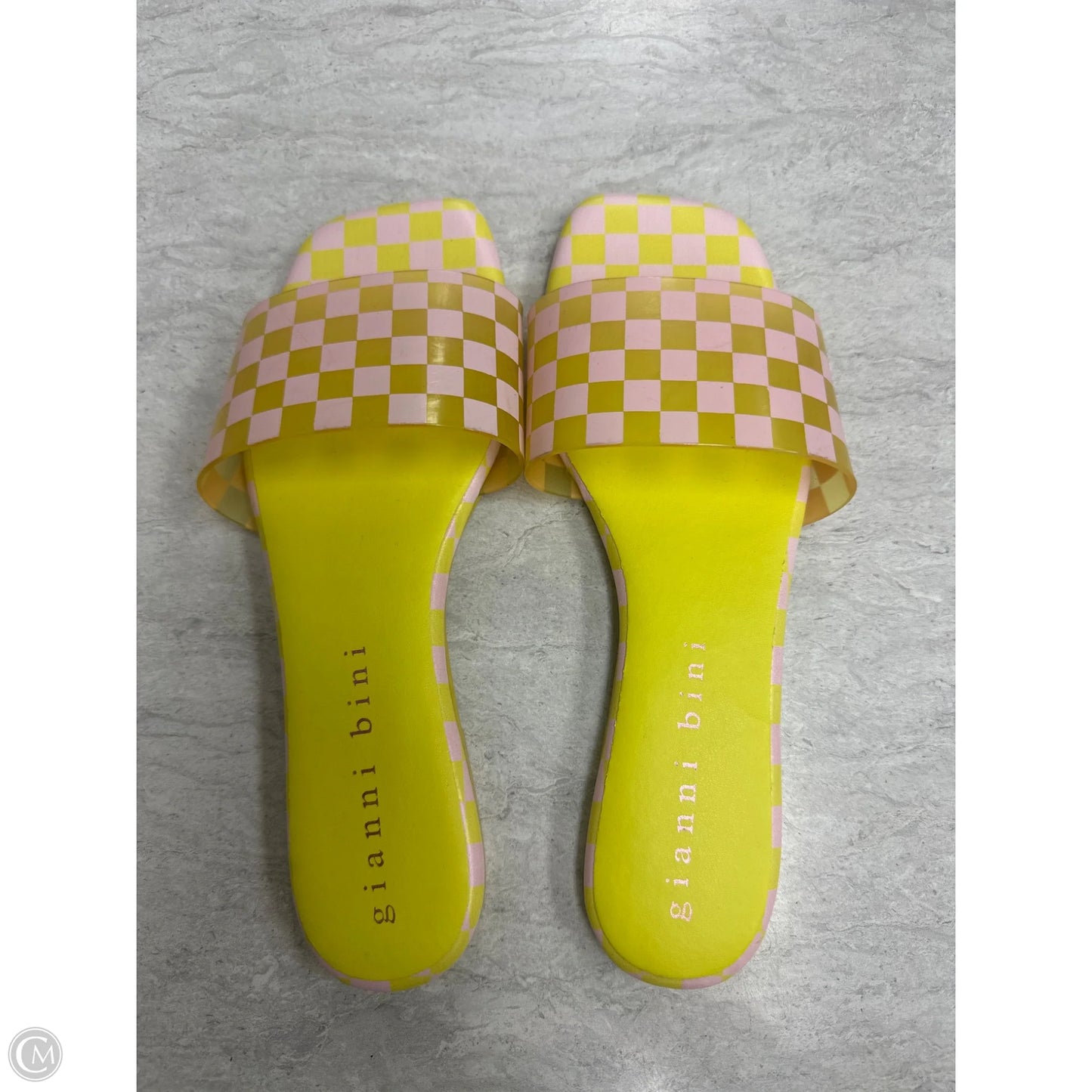 Sandals Flats By Gianni Bini In Pink & Yellow, Size: 7