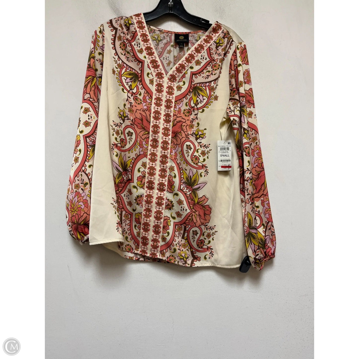 Top Long Sleeve By Jm Collections In Paisley Print, Size: S