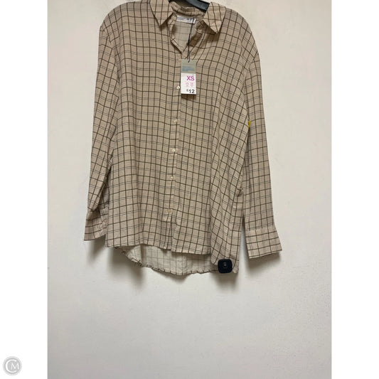 Top Long Sleeve By Primark In Checkered Pattern, Size: Xs