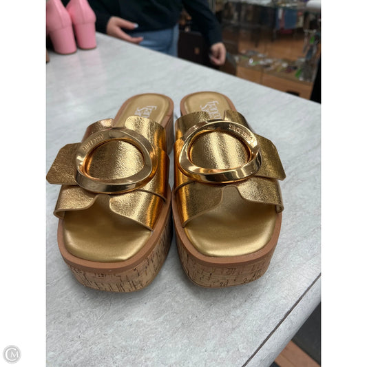 Sandals Heels Platform By Franco Sarto In Gold, Size: 8.5