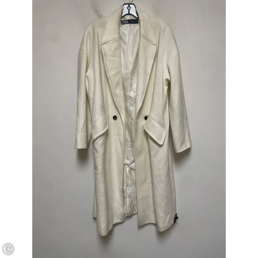 Coat Peacoat By Zara In Cream, Size: M
