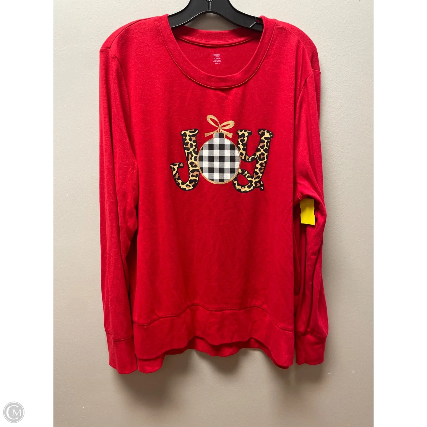 Top Long Sleeve By Holiday Time In Red, Size: Xl