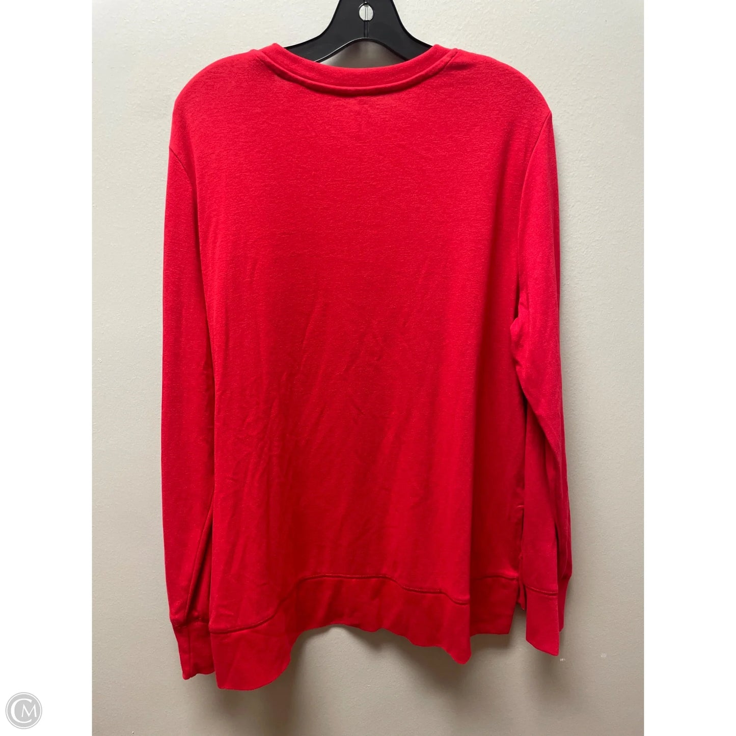 Top Long Sleeve By Holiday Time In Red, Size: Xl