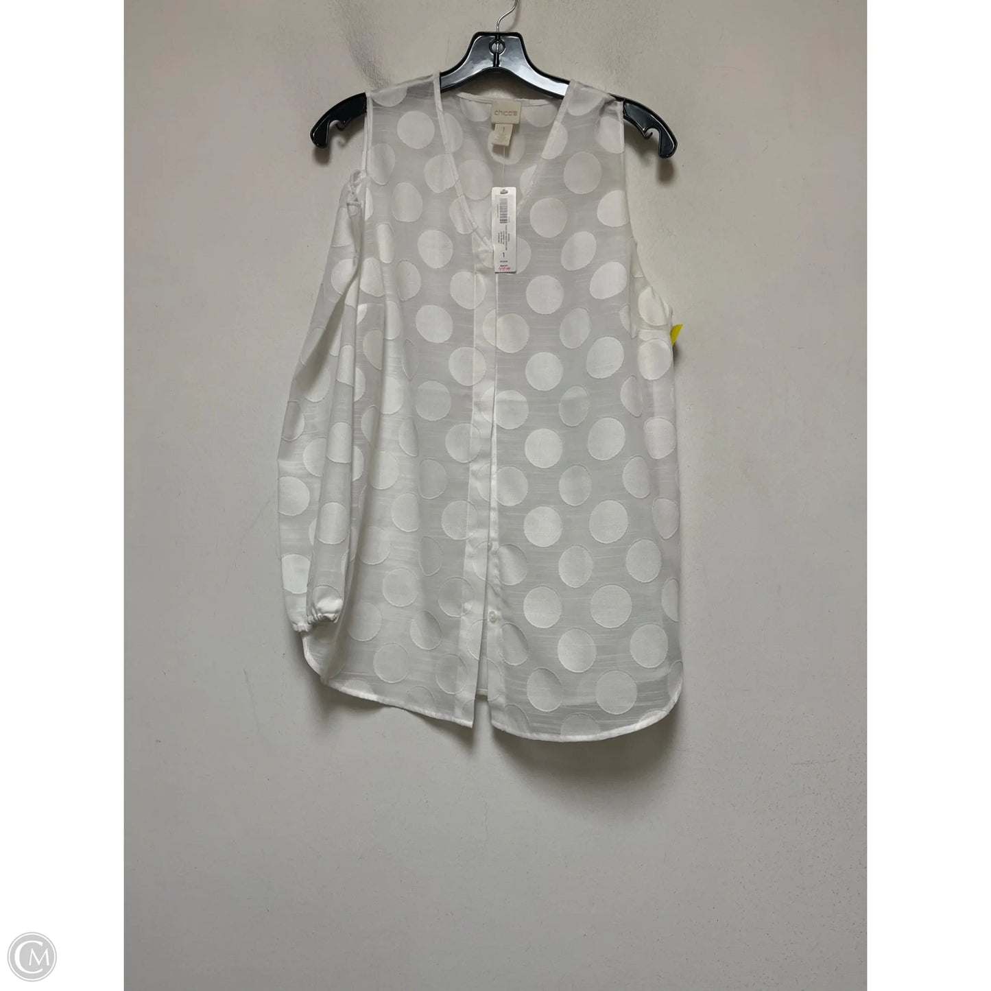 Top Long Sleeve By Chicos In White, Size: M