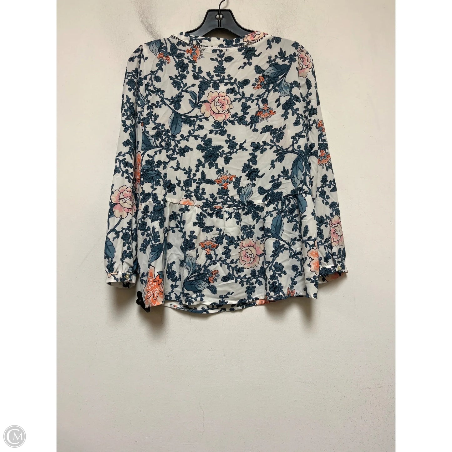 Top Long Sleeve By Loft In Blue & White, Size: Xs