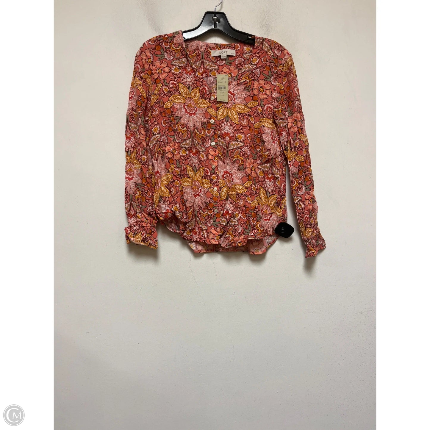 Top Long Sleeve By Loft In Floral Print, Size: Xs
