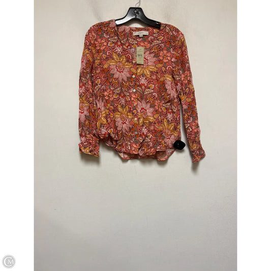 Top Long Sleeve By Loft In Floral Print, Size: Xs