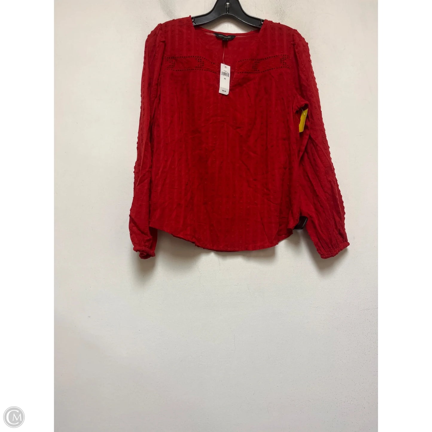 Top Long Sleeve By Banana Republic In Red, Size: Xs