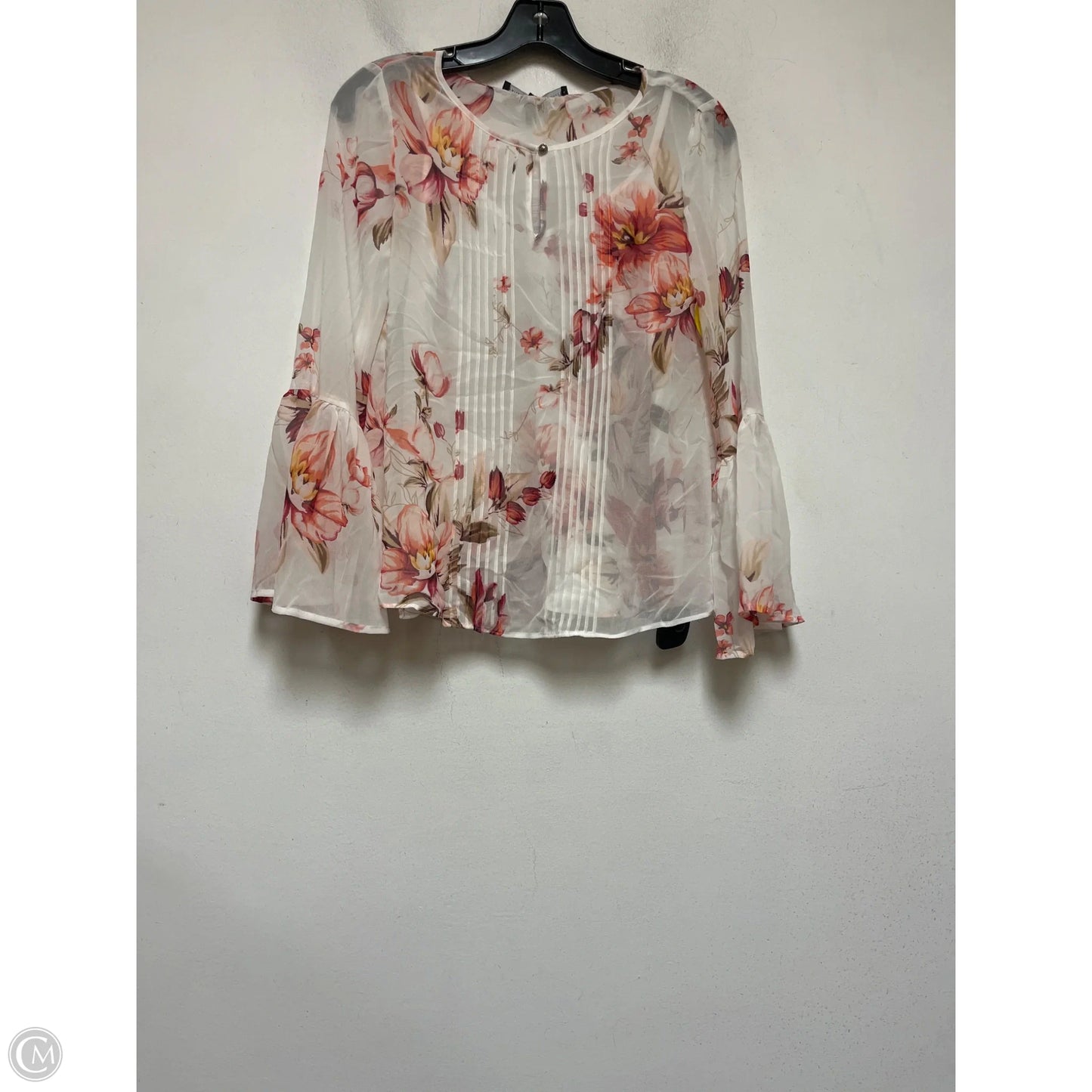 Top Long Sleeve By White House Black Market In Floral Print, Size: Xs
