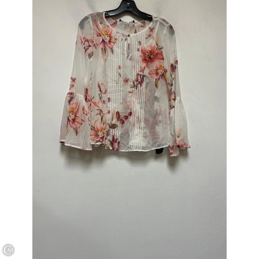 Top Long Sleeve By White House Black Market In Floral Print, Size: Xs